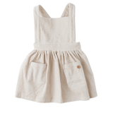 Hazel Corduroy Pinafore Dress - Eggshell