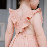 Rainbow Muslin Overall - Blush