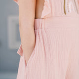 Rainbow Muslin Overall - Blush