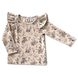 Lilly Organic Cotton Top - Vintage Floral Beige