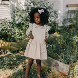 Hazel Corduroy Pinafore Dress - Eggshell