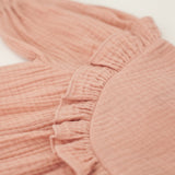 Aroha Muslin Dress - Peach - Closeup