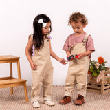 Charlie Unisex Cord Dungaree - Sand