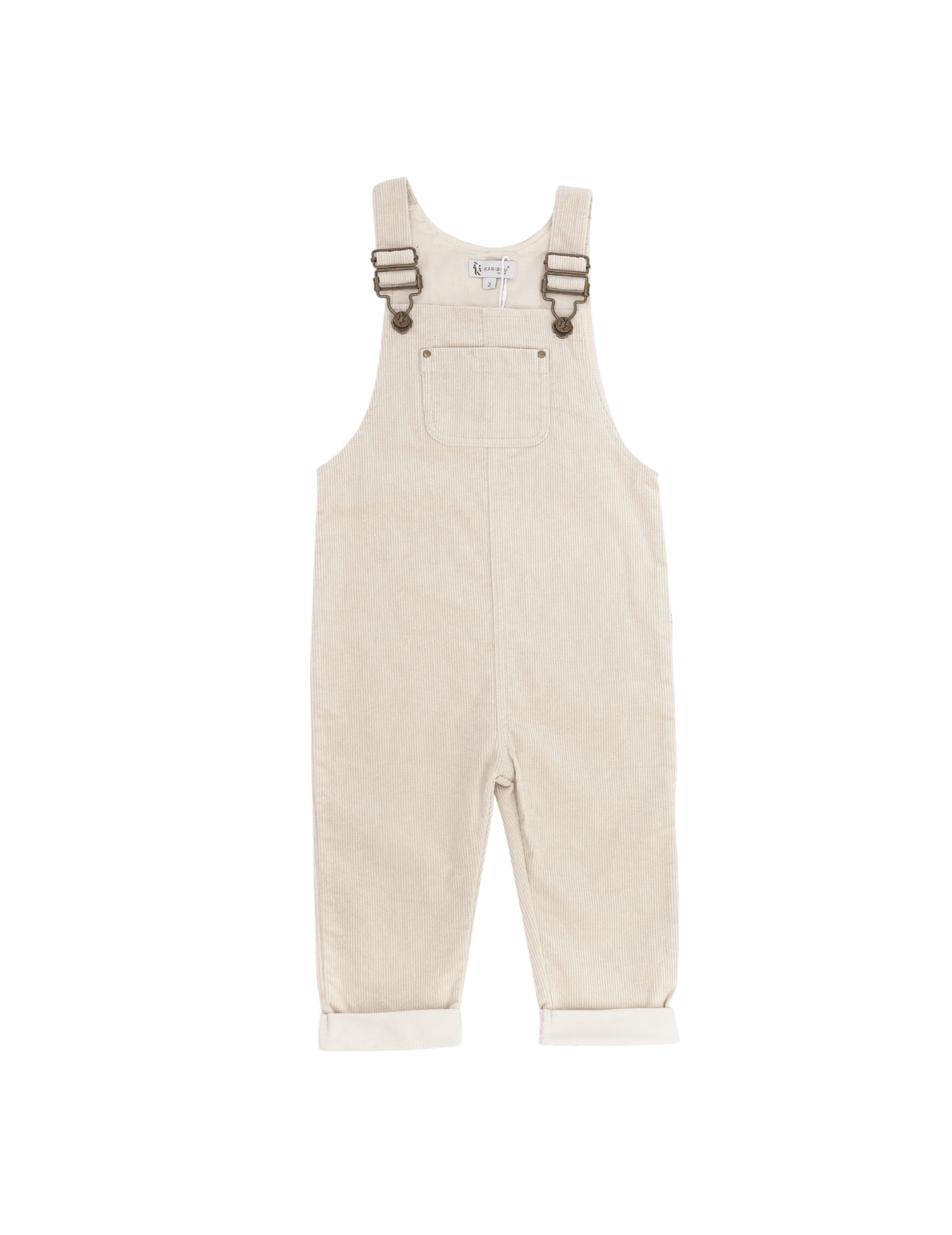 Charlie Unisex Cord Dungaree - Sand