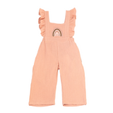 Rainbow Muslin Overall - Blush