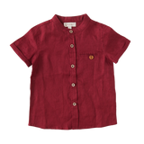 Ethan Boys Linen Shirt - Crimson