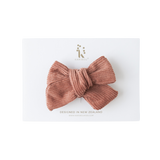 Corduroy Pinwheel Bow - Copper Dust