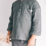 Lucas Boys Muslin Shirt - Dusty Pine