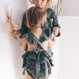 Liliana Baby Girl Muslin Playsuit - Dusty Pine