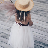 Willa Linen Tutu Dress - Golden Stars