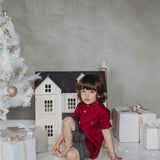 Ethan Boys Linen Shirt - Crimson