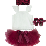 Victoria Velvet Mary Janes - Cherry Red