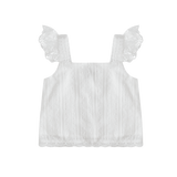 Giselle Winged Cotton Top - White