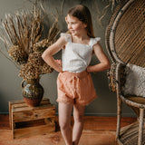 Giselle Winged Cotton Top - White