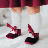 Victoria Velvet Mary Janes - Cherry Red