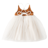 Willa Linen Tutu Dress - Nutmeg