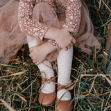 Classic Ribbed Unisex Tights - Macaroon