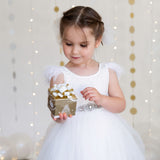 Sparkle Princess Rhinestone Sash - White