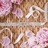Sparkle Princess Rhinestone Sash - White
