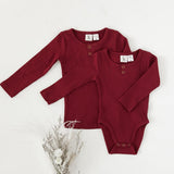 Willow Long Sleeve Cotton Bodysuit - Storybook Red