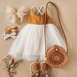 Willa Linen Tutu Dress - Nutmeg