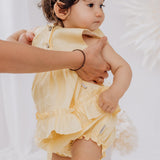 Ella Linen Baby Bloomers - Lemon Meringue