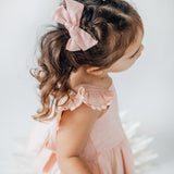 Skylah Pinwheel Linen Bow Headband - Strawberry Shortcake