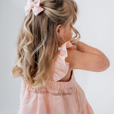 Skylah Pinwheel Linen Bow Headband - Strawberry Shortcake