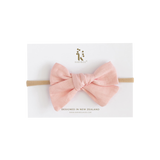 Skylah Pinwheel Linen Bow Headband - Strawberry Shortcake