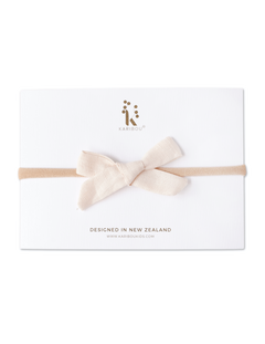 School Girl Linen Bow - Cream