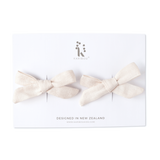 School Girl Linen Bow - Cream