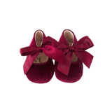 Victoria Velvet Mary Janes - Cherry Red