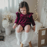 Sweet Love Pattern Mesh Knee-High Socks - White