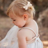 School Girl Linen Bow - Cream