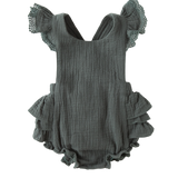 Liliana Baby Girl Muslin Playsuit - Dusty Pine