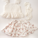 Karibou - Girls Skirt - Dance and Play Cotton Skirt - Flower Fantasy