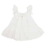 Areta Linen Dress - White - Back