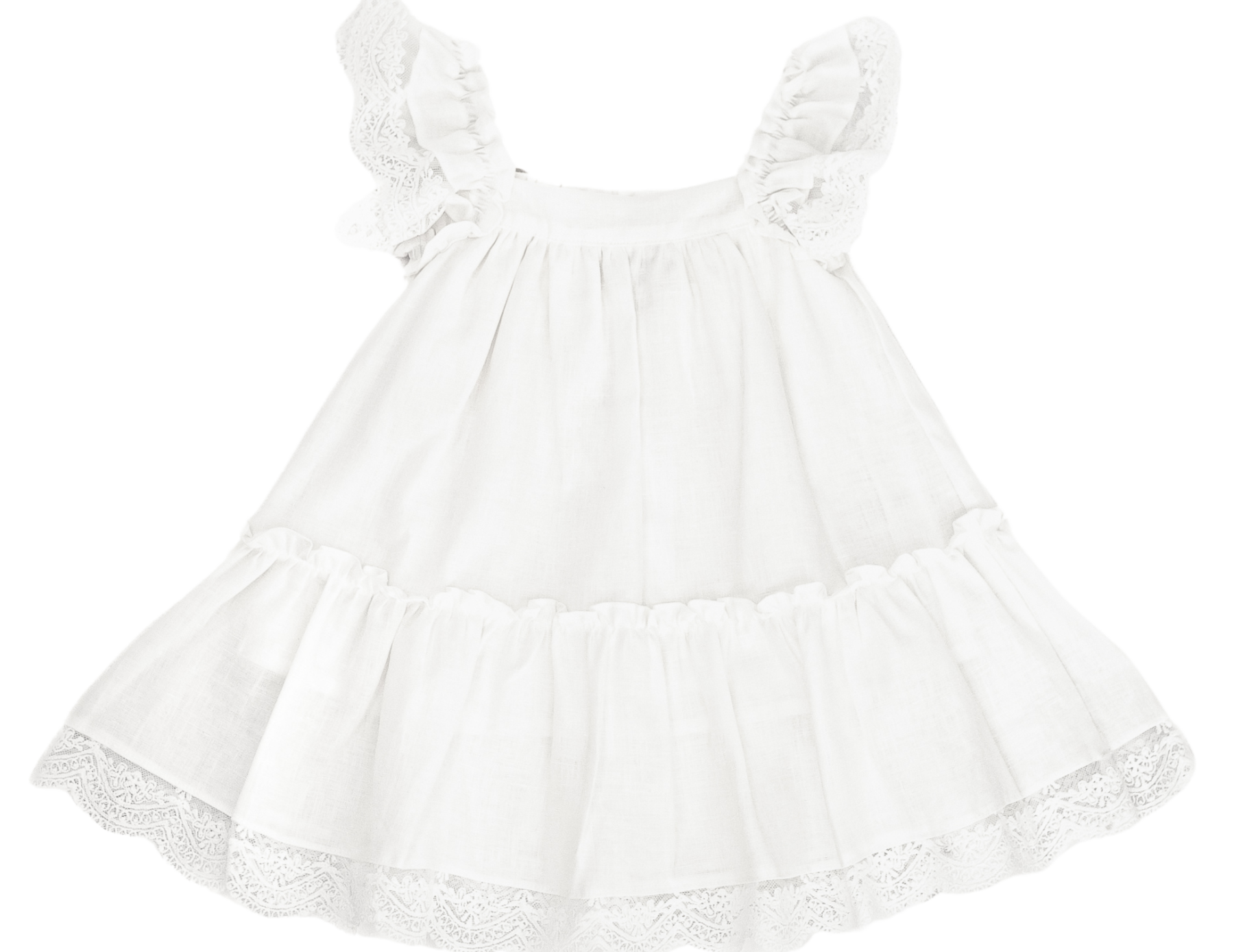 Areta Linen Special Occasion Dress - White – Karibou Kids