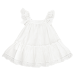 Areta Linen Dress - White - Front