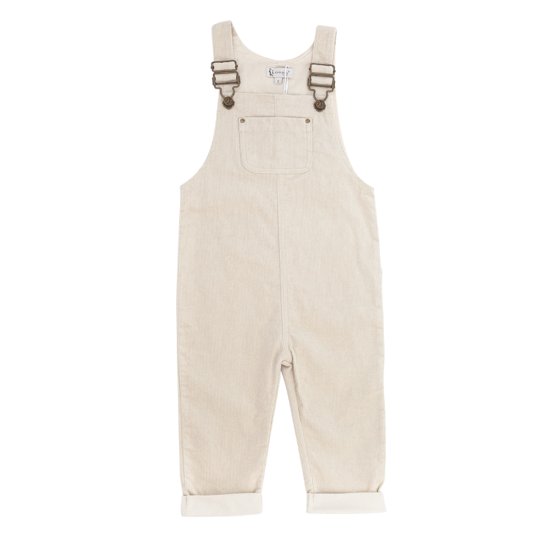 Charlie Unisex Cord Dungaree - Sand