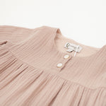 Stella Muslin Dress - Mushroom - Closeup