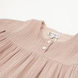 Stella Muslin Dress - Mushroom - Closeup