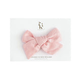 Skylah Pinwheel Linen Bow Headband - Strawberry Shortcake
