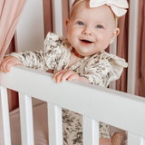 Skylah Pinwheel Linen Bow - Cookie Dough