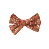 Poppy Cotton Bow Headband - Burnt Orange Floral