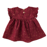 Ella Baby Girl Linen Dress - Golden Stars