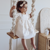 Ella Baby Girl Linen Dress - Cookie Dough