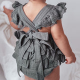 Liliana Baby Girl Muslin Playsuit - Dusty Pine
