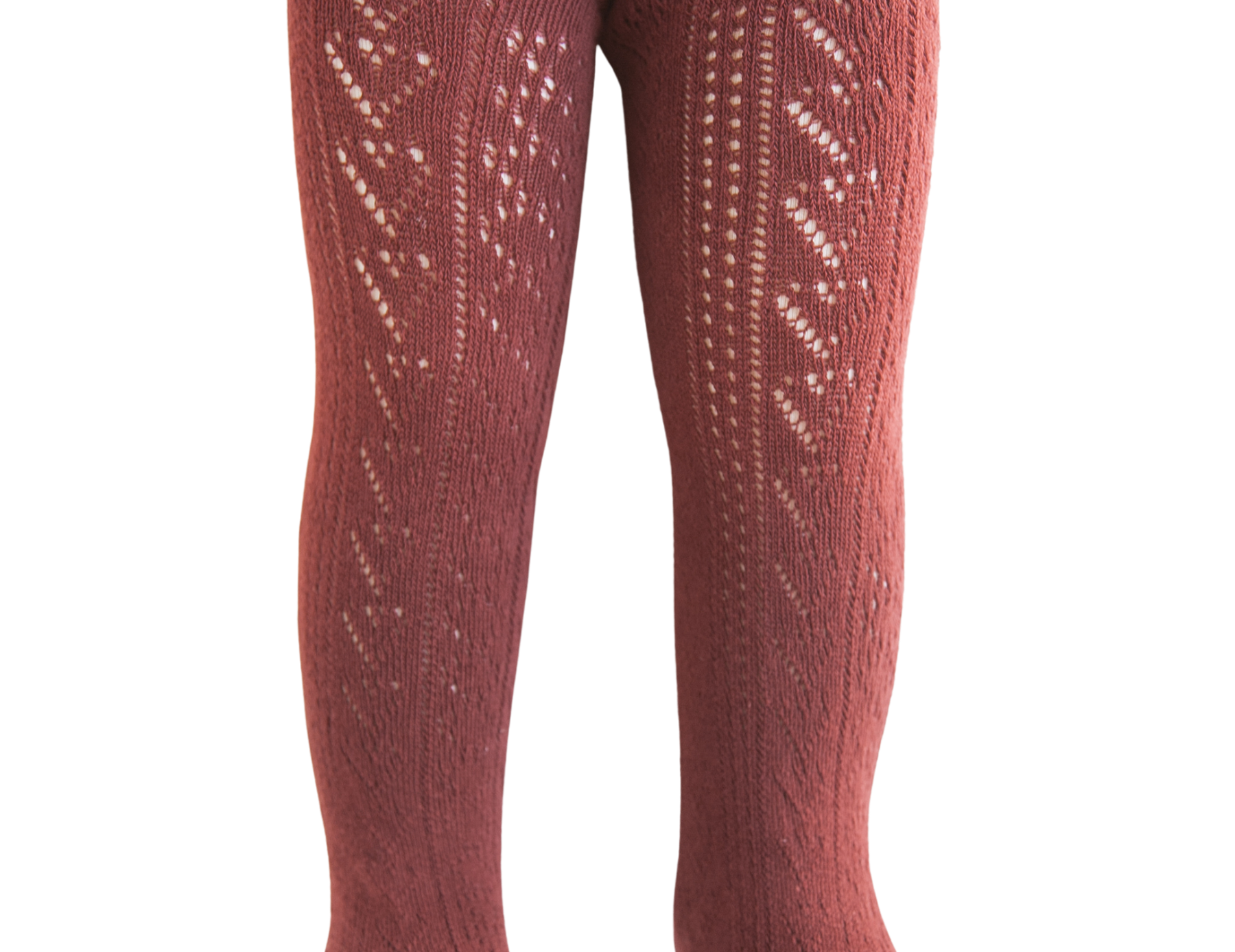 Sweet Love Heart Mesh Cotton Tights Vintage Red