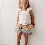 Giselle Winged Cotton Top - White